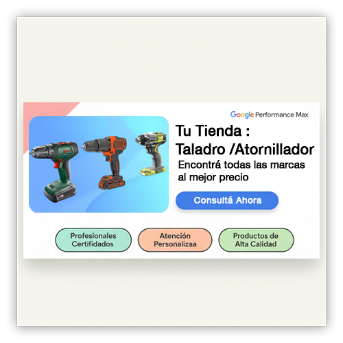 Ejemplo anuncio de Google Pmax horizontal.