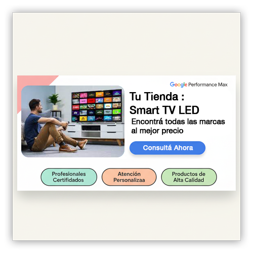 Ejemplo anuncio de Google Pmax horizontal.