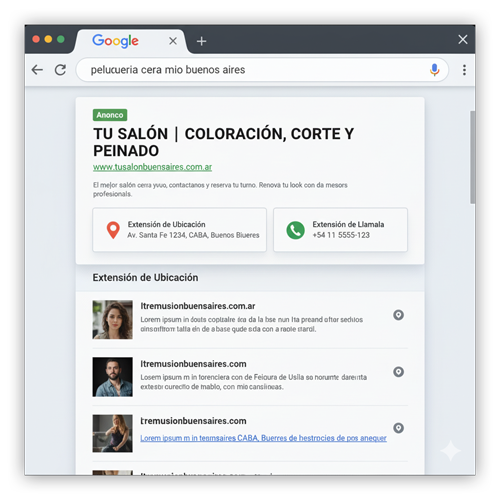Ejemplo anuncio de Google Search Ad en el buscador.